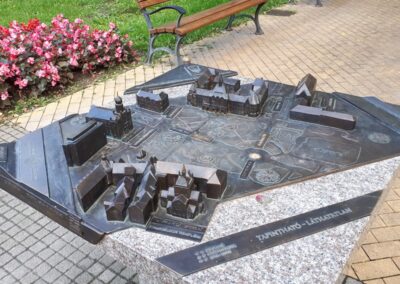 A főtér tapintható makettje Braille-írással